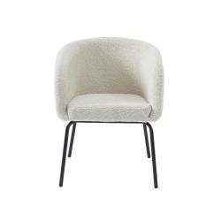 Sessel BELORA aus weißem Bouclé-Stoff