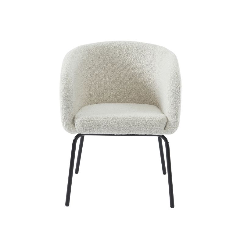 Sessel BELORA aus weißem Bouclé-Stoff