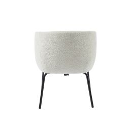 Sessel BELORA aus weißem Bouclé-Stoff