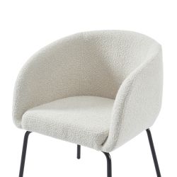 Sessel BELORA aus weißem Bouclé-Stoff