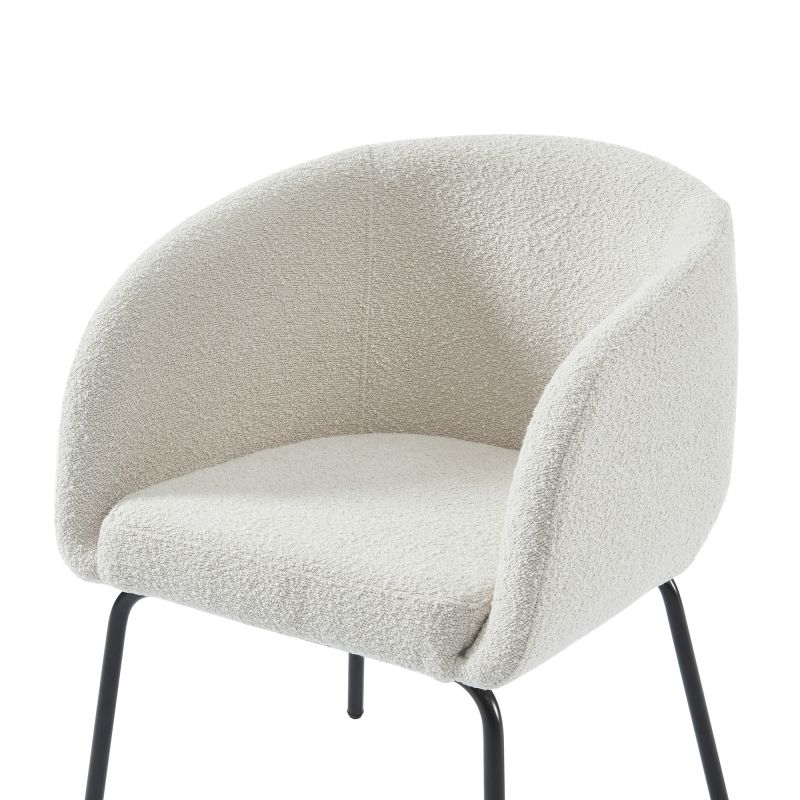 Sessel BELORA aus weißem Bouclé-Stoff