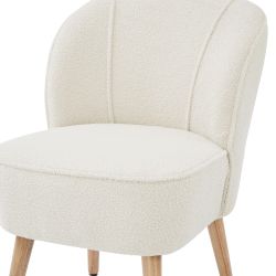 Poltrona TIVOLI in tessuto bouclé bianco
