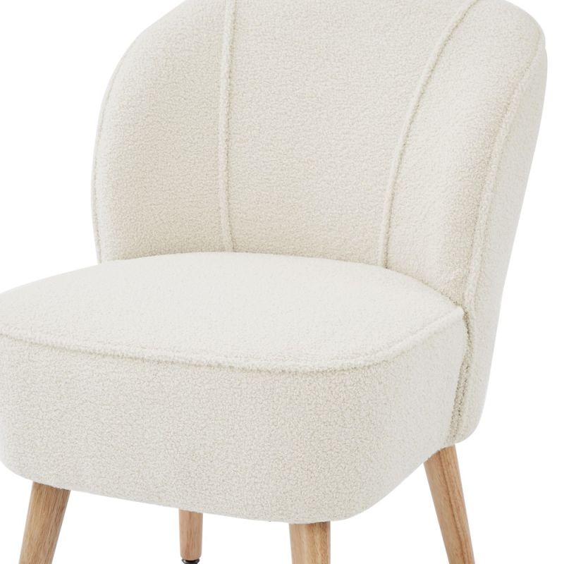 Poltrona TIVOLI in tessuto bouclé bianco