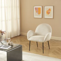 Sessel GINA aus beigem Cord