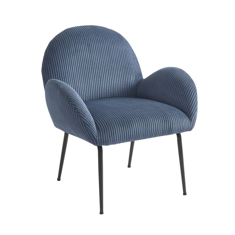Sessel GINA aus blauem Cord