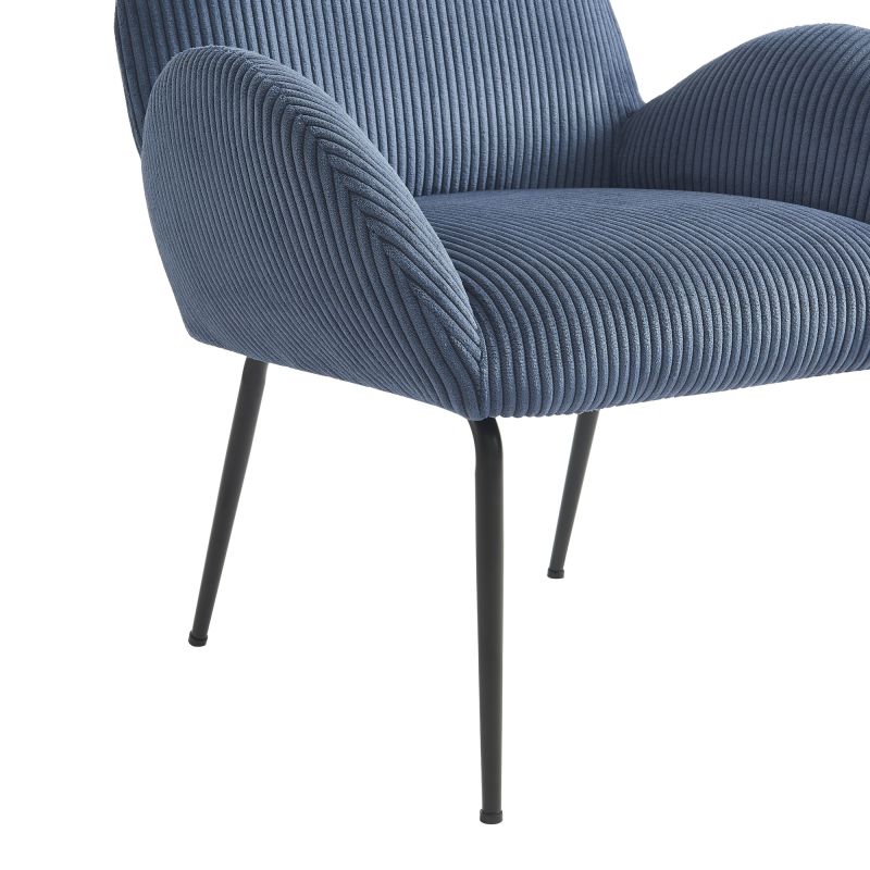 Sessel GINA aus blauem Cord