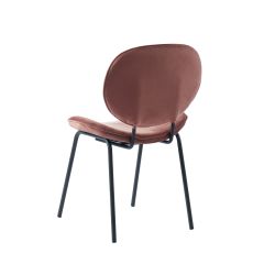 Lot de 2 chaises SHEILA velours rose pieds métal noir