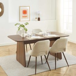 Rechteckiger Esstisch LANGO in Nussbaumoptik 180 cm