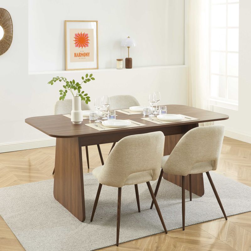 Rechteckiger Esstisch LANGO in Nussbaumoptik 180 cm