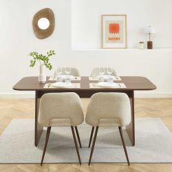 Rechteckiger Esstisch LANGO in Nussbaumoptik 180 cm