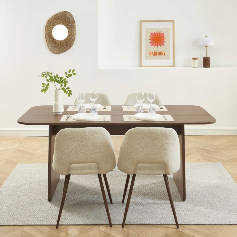 Rechteckiger Esstisch LANGO in Nussbaumoptik 180 cm