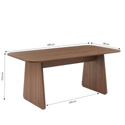 Rechteckiger Esstisch LANGO in Nussbaumoptik 180 cm