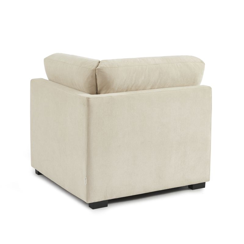 Poltrona angolare BILLIE 1 posto in tessuto ciniglia beige