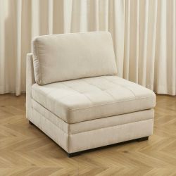 Sessel BILLIE 1-Sitzer, Stoff Chenille beige