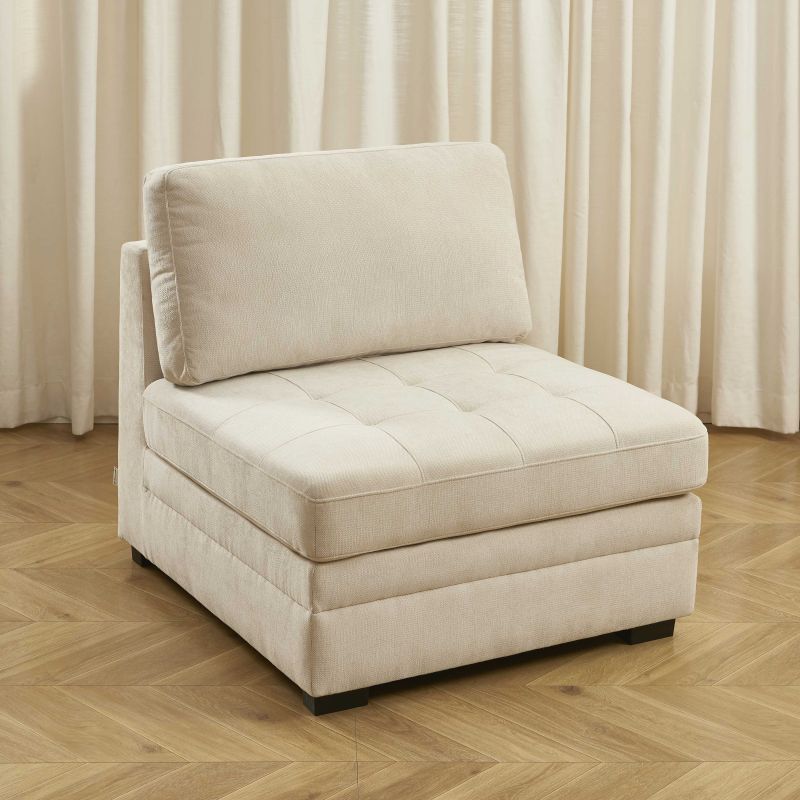Sessel BILLIE 1-Sitzer, Stoff Chenille beige