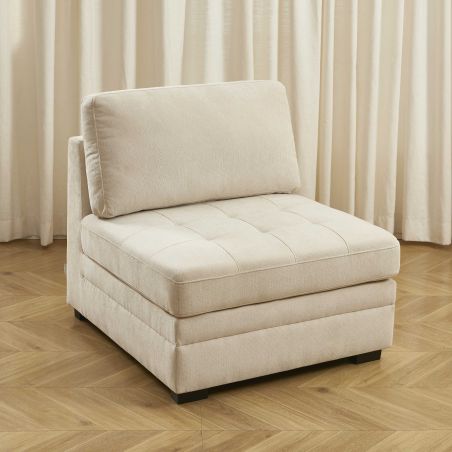 Poltrona BILLIE 1 posto in tessuto ciniglia beige