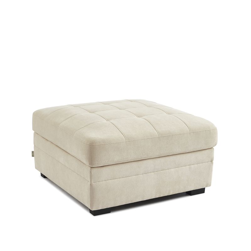 Pouf BILLIE in tessuto ciniglia beige