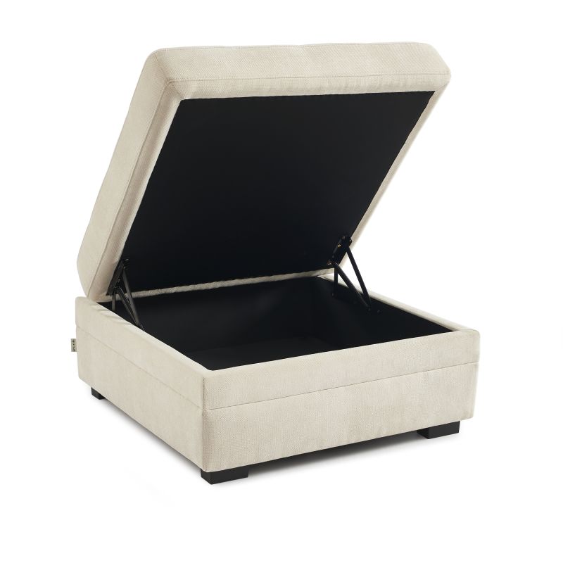 Pouf BILLIE in tessuto ciniglia beige