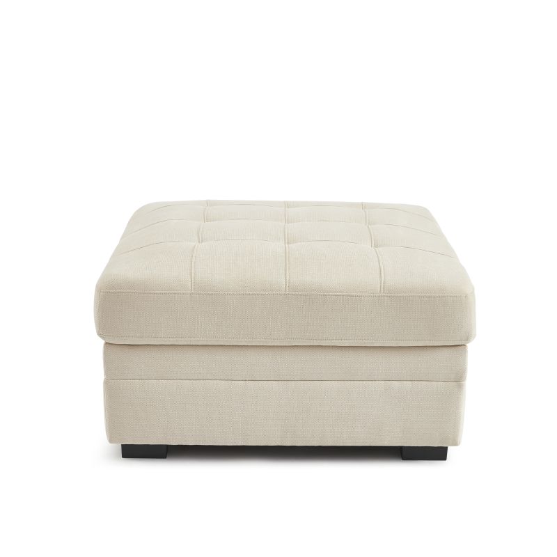 Pouf BILLIE in tessuto ciniglia beige
