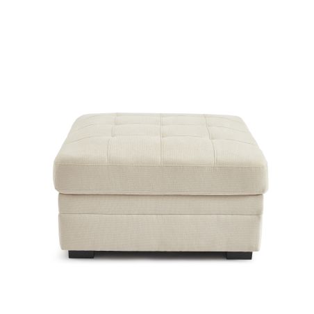 Pouf BILLIE in tessuto ciniglia beige