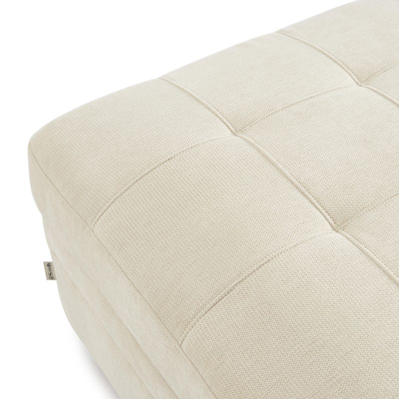Pouf BILLIE in tessuto ciniglia beige