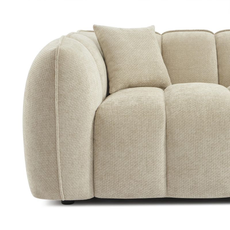 Gerades Sofa MATILDA 2-Sitzer mit beigem Chenille-Stoff