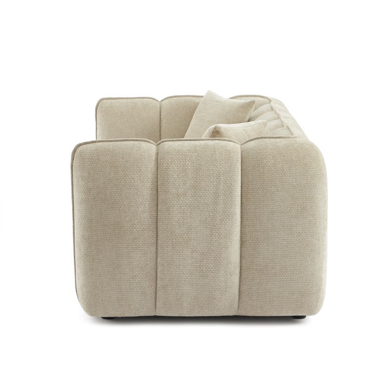 Gerades Sofa MATILDA 2-Sitzer mit beigem Chenille-Stoff