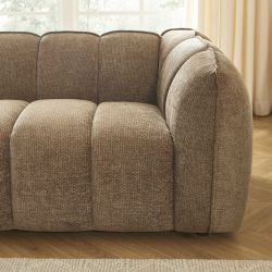 Gerades Sofa MATILDA 2-Sitzer mit braunem Chenille-Stoff