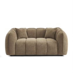 Gerades Sofa MATILDA 2-Sitzer mit braunem Chenille-Stoff