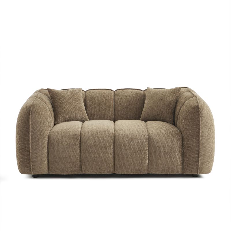 Gerades Sofa MATILDA 2-Sitzer mit braunem Chenille-Stoff
