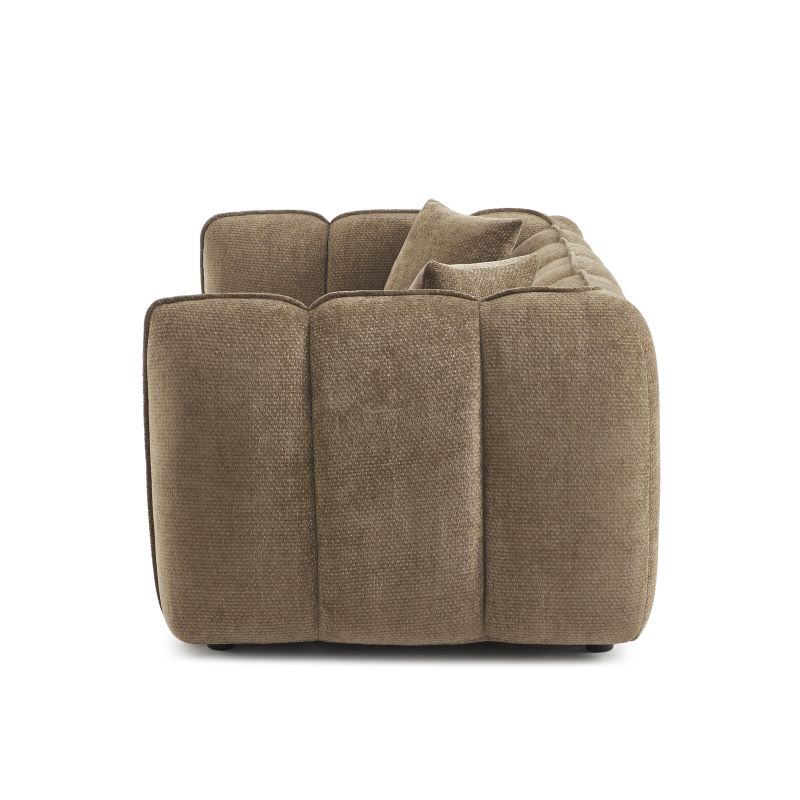 Gerades Sofa MATILDA 2-Sitzer mit braunem Chenille-Stoff