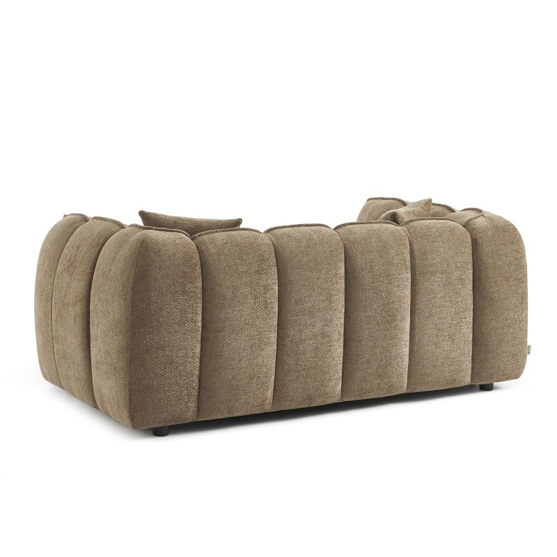 Gerades Sofa MATILDA 2-Sitzer mit braunem Chenille-Stoff