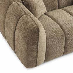 Gerades Sofa MATILDA 2-Sitzer mit braunem Chenille-Stoff