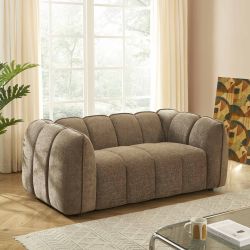 Gerades Sofa MATILDA 2-Sitzer mit braunem Chenille-Stoff