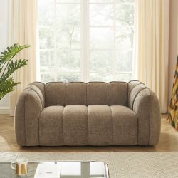 Gerades Sofa MATILDA 2-Sitzer mit braunem Chenille-Stoff