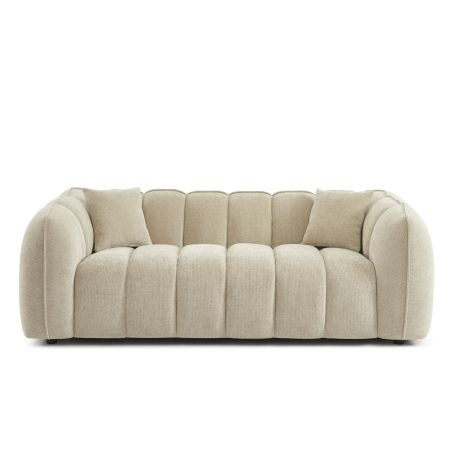 Gerades Sofa MATILDA 3-Sitzer, beigefarbener Chenille-Stoff
