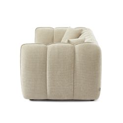 Divano lineare MATILDA 3 posti in tessuto ciniglia beige