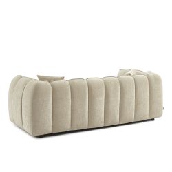 Divano lineare MATILDA 3 posti in tessuto ciniglia beige