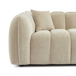 Divano lineare MATILDA 3 posti in tessuto ciniglia beige