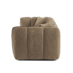 Gerades Sofa MATILDA mit 3 Sitzplätzen, brauner Chenille-Stoff