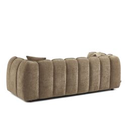 Gerades Sofa MATILDA mit 3 Sitzplätzen, brauner Chenille-Stoff