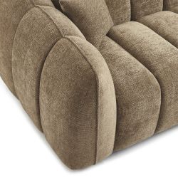 Gerades Sofa MATILDA mit 3 Sitzplätzen, brauner Chenille-Stoff