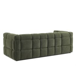 Canapé droit MOODY 3 places tissu lin vert