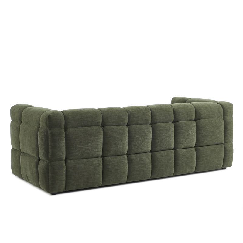 Canapé droit MOODY 3 places tissu lin vert