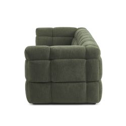 Canapé droit MOODY 3 places tissu lin vert