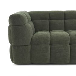 Canapé droit MOODY 3 places tissu lin vert