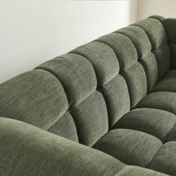 Canapé droit MOODY 3 places tissu lin vert