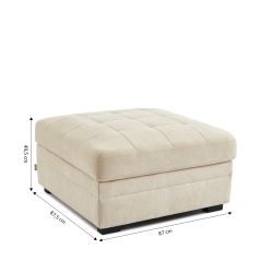 Pouf BILLIE in tessuto ciniglia beige