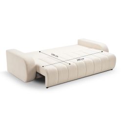 Divano componibile BELEM 3 posti in tessuto bouclé ecru