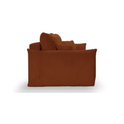 Canapé droit convertible GLORIA 3 places velours côtelé terracotta